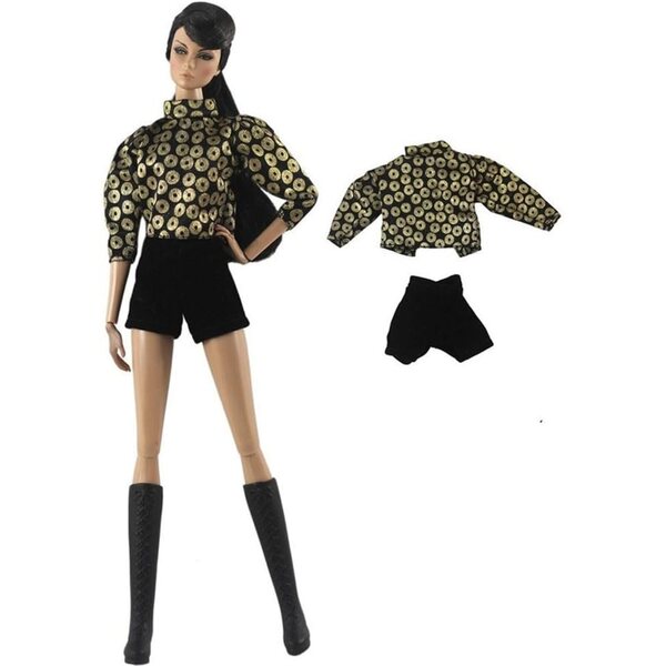 11,5-Zoll-Puppenkleidung – Langarmshirt und Shorts Uteruik