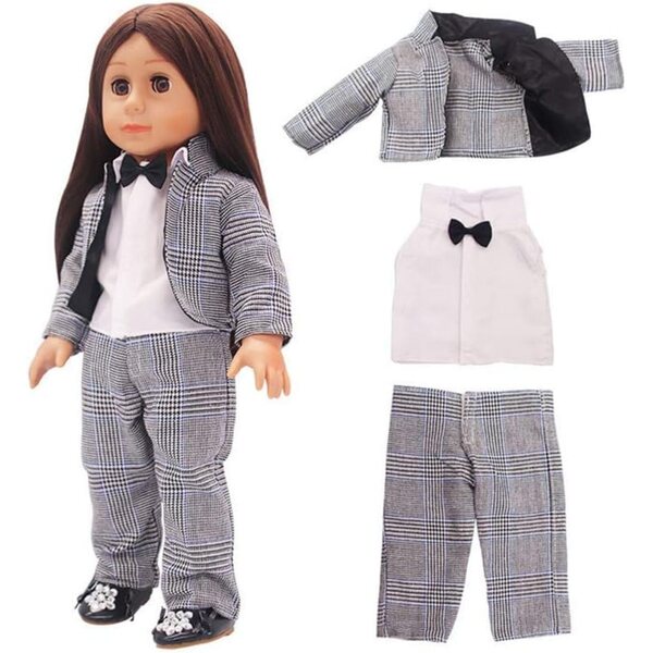 Completo Moda per Bambola 46 cm: Cappotto, Camicia e Pantaloni Uteruik