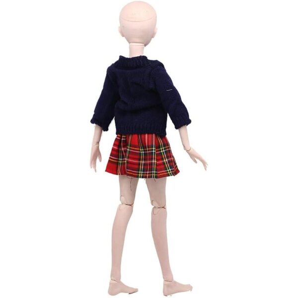 Abiti per Bambole BJD 1/3 60 cm: Cappotto Maglione e Gonna a Quadri Uteruik