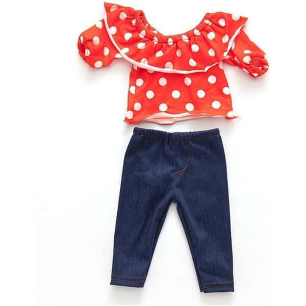 Kleidung für American Girl 46 cm Puppen – gepunktetes Oberteil und elegante Hose
