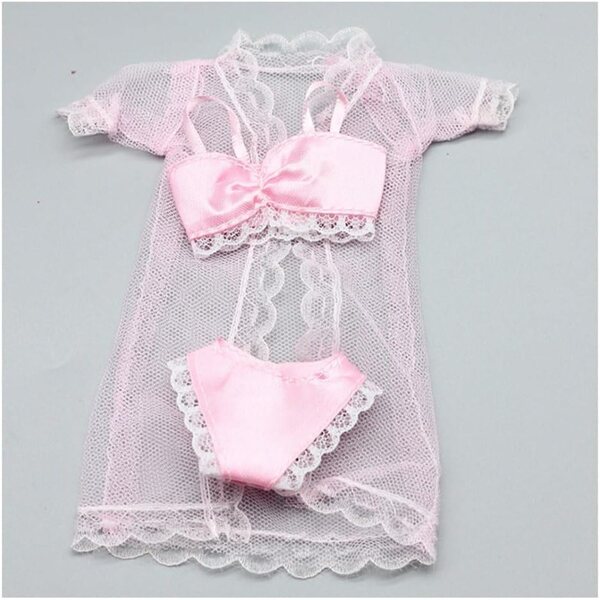 Completo Intimo e Pigiama Rosa per Bambole 11''/30 cm - Set 3 Pezzi Uteruik