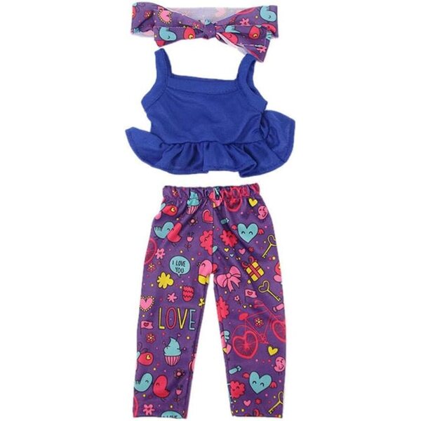Modische Kleidung für 46-cm-Puppen mit Stirnband, Weste und Hose – Uteruik