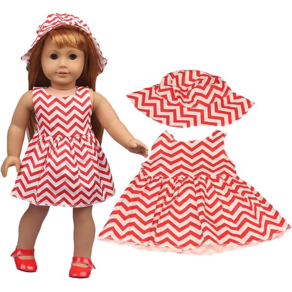 Freizeitkleidung für amerikanische Puppen 46 cm – Uteruik-Kleid und Hut