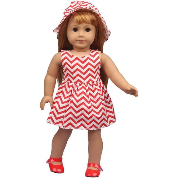 Freizeitkleidung für amerikanische Puppen 46 cm – Uteruik-Kleid und Hut