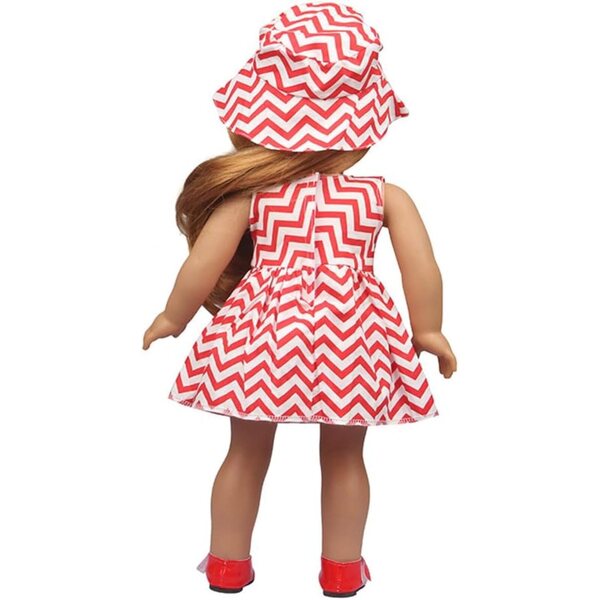 Freizeitkleidung für amerikanische Puppen 46 cm – Uteruik-Kleid und Hut
