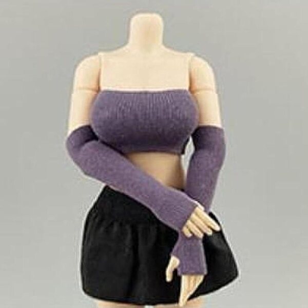 1:12 Damen-Ärmel- und Oberteil-Set für 6-Zoll-Actionfiguren – hochwertige rosa-lila Kleidung