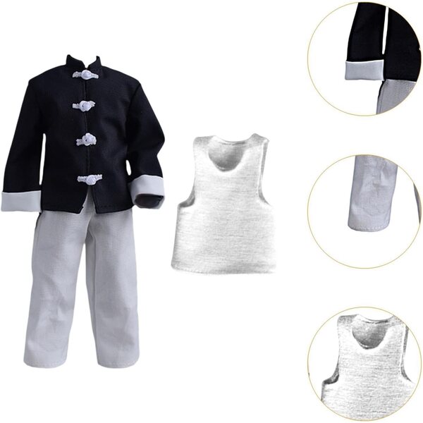 3-teiliges 1/12-Outfit für 6-Zoll-Actionfigur mit Mantel, Hose und Stoffweste