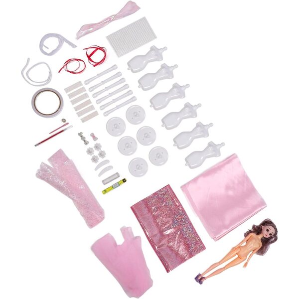 Kit per Stilista Tnfeeon con 6 Manichini e Materiali per Realizzare Abiti Bambole