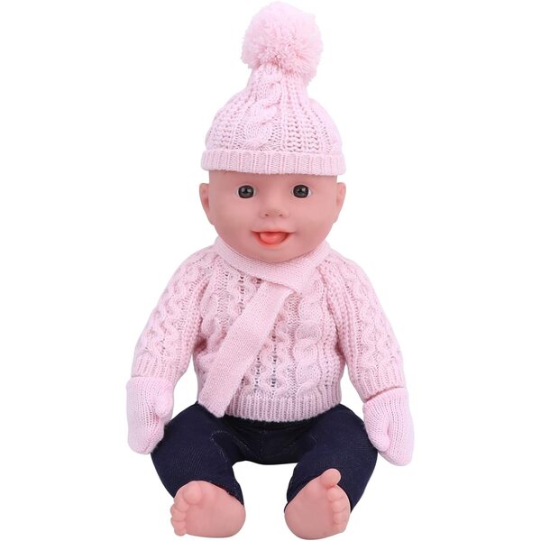 Picysa-Puppenkleidung für 18-Zoll-Puppen mit hellrosa Pullover