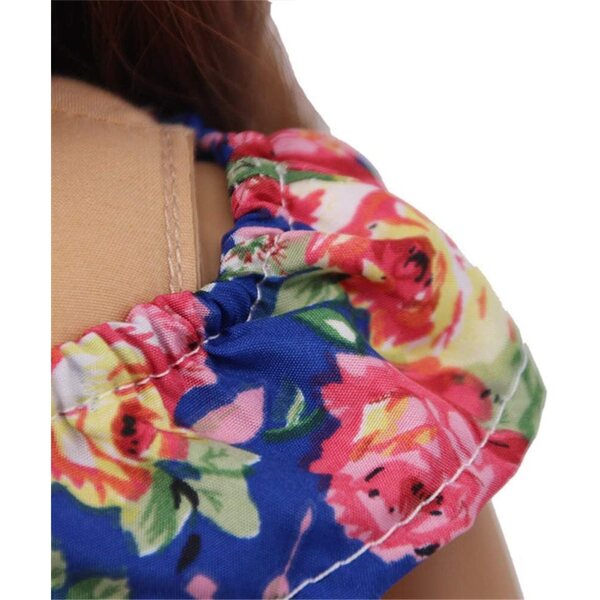 Kleidung für 46-cm-Puppen – schulterfreies Blumenoberteil und lässige Shorts