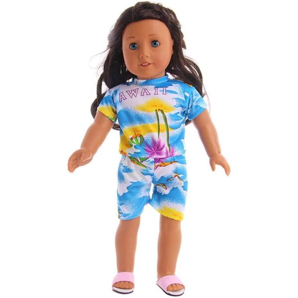 Abbigliamento da Spiaggia per Bambole 46 cm: Maglietta e Pantaloncini Uterui