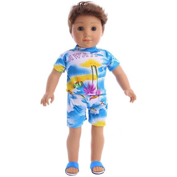 Abbigliamento da Spiaggia per Bambole 46 cm: Maglietta e Pantaloncini Uterui