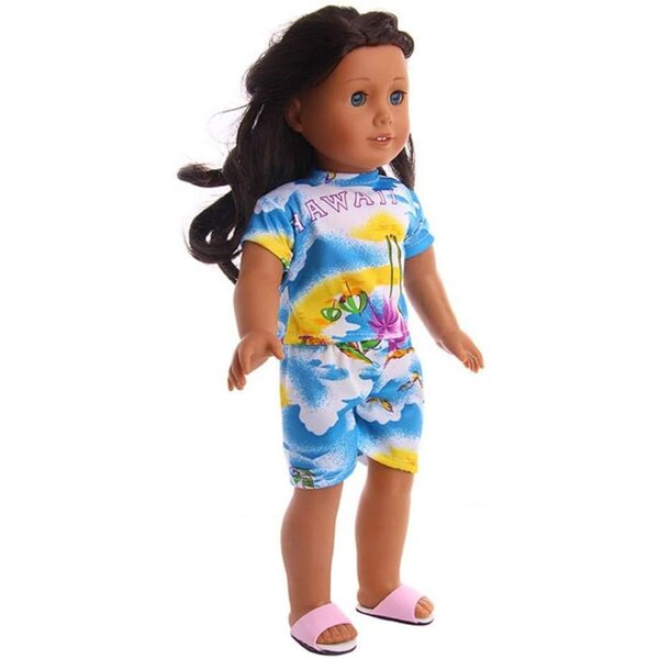 Abbigliamento da Spiaggia per Bambole 46 cm: Maglietta e Pantaloncini Uterui