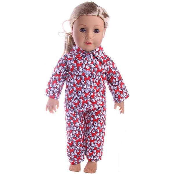 Pyjama-Set für American Doll 46 cm – Langarm-Oberteil und Pyjama-Hose