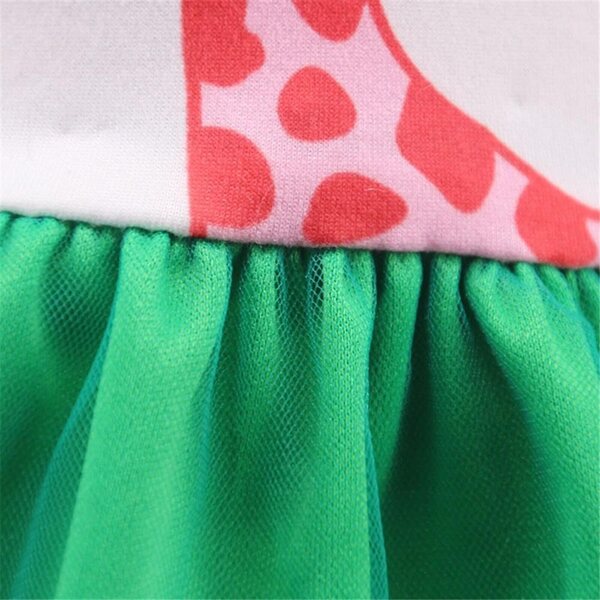 Kleid für amerikanische Puppe 46 cm mit Giraffenrock und grünem Stirnband