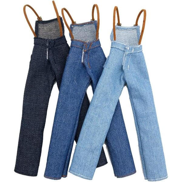 Set Abbigliamento Bambole 30 cm Salopette Denim e Maglia Maniche Lunghe