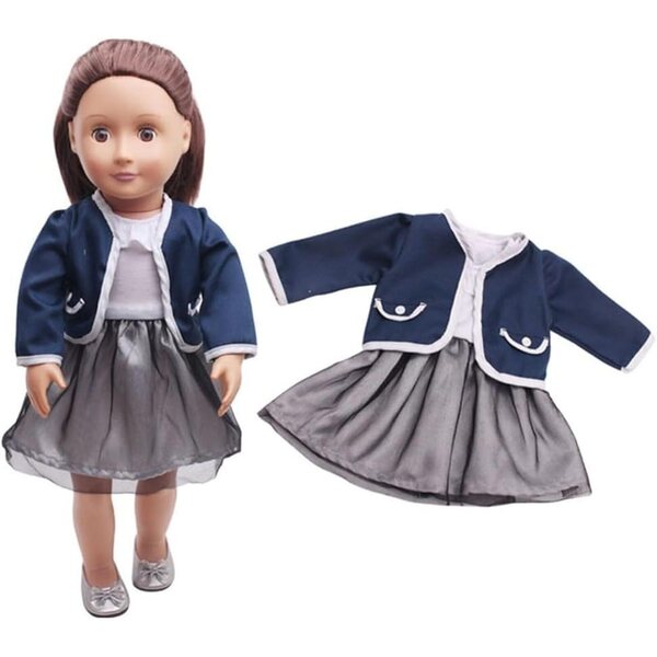 18-Zoll-Amerikanisches Puppenkleid mit Mantel und farbenfrohem Freizeitkostüm