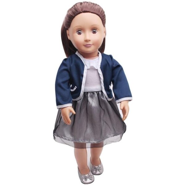 18-Zoll-Amerikanisches Puppenkleid mit Mantel und farbenfrohem Freizeitkostüm