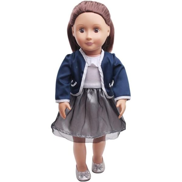 18-Zoll-Amerikanisches Puppenkleid mit Mantel und farbenfrohem Freizeitkostüm