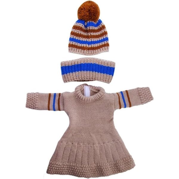Abito Maglia per Bambola Americana 46 cm con Cappello e Sciarpa - Set Accessori Casual