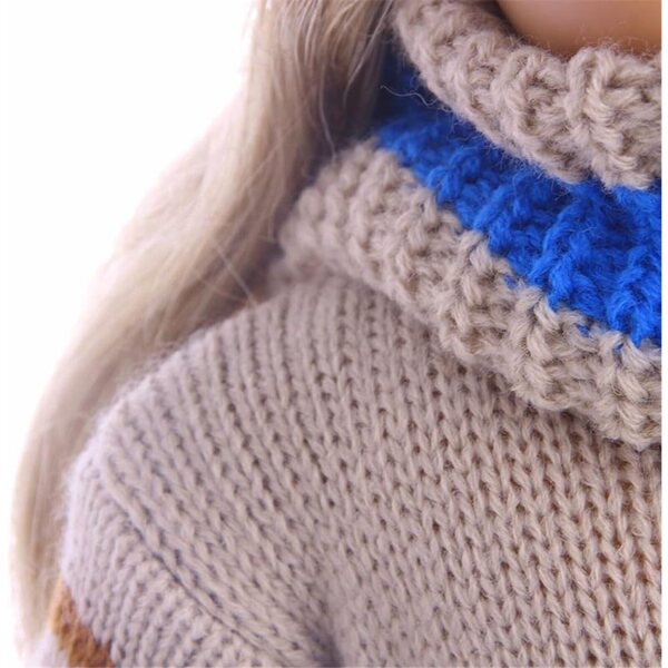 Abito Maglia per Bambola Americana 46 cm con Cappello e Sciarpa - Set Accessori Casual
