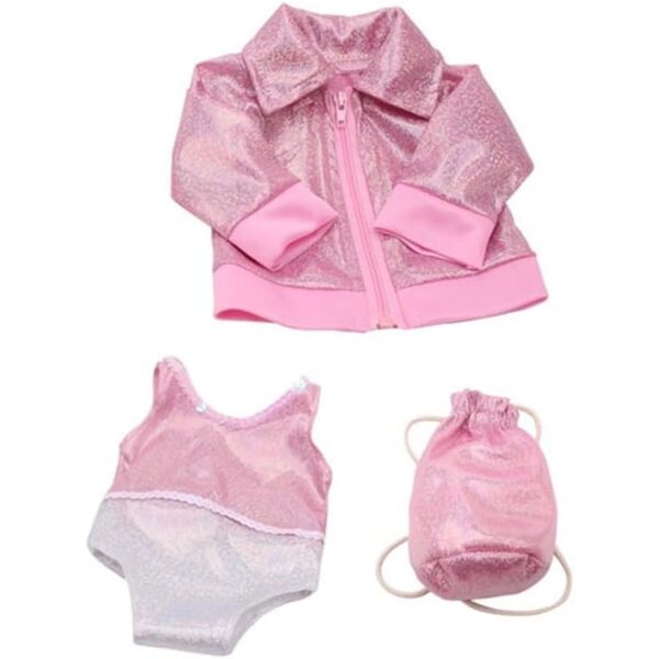 Kleidung für amerikanische Puppen 46 cm – Uterui rosa Mantel, Körper und Rucksack