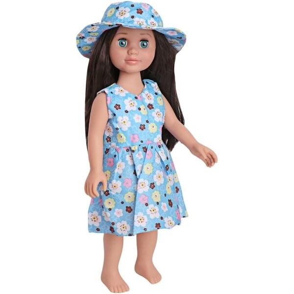Abito con Cappello per Bambole 46 cm Stampa Floreale Uterui - Costume Bambola Americana