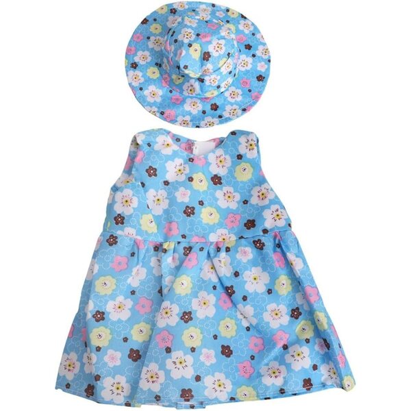 Abito con Cappello per Bambole 46 cm Stampa Floreale Uterui - Costume Bambola Americana