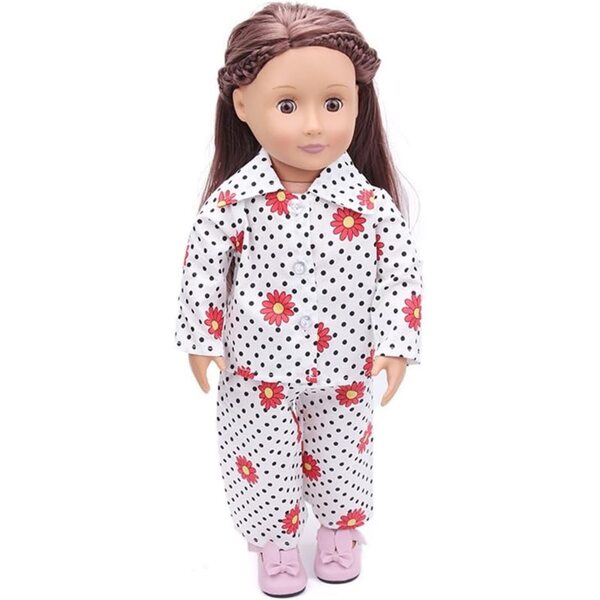 Pigiama per Bambola Americana 46 cm - Completo Casual Floreale a Pois