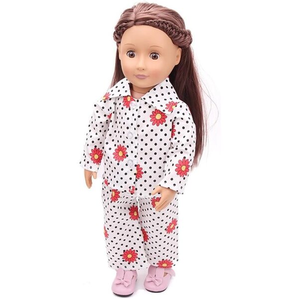 Pigiama per Bambola Americana 46 cm - Completo Casual Floreale a Pois