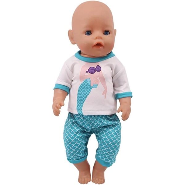 Vestiti per Bambole Americane 46 cm - Top Maniche Corte e Pantaloni Cartoon Uterui
