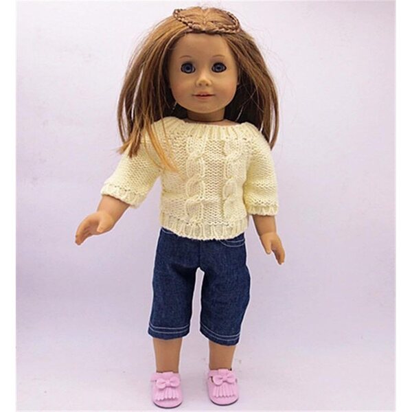 Vestito Casual per Bambole Americane 46 cm - Top a Maglia e Jeans Uterui