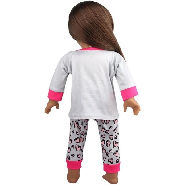 Pigiama per Bambole 46 cm con Stampa Gatti - Top e Pantaloni Casual Uterui