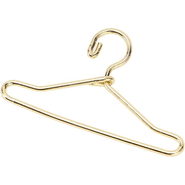 HEEPDD Mini-Puppen-Kleiderbügel, 100 Stück, elegantes, rostfreies Metall, Gold
