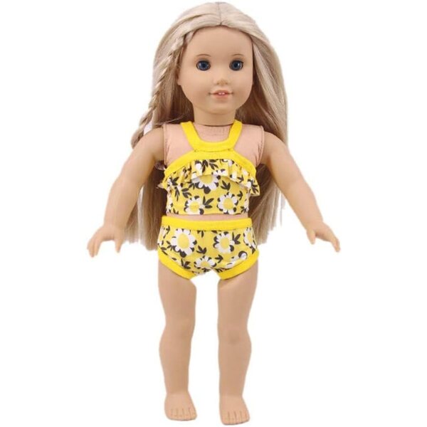 Costume da bagno per bambola 46 cm - Top a fascia e pantaloncini da bagno Uterui