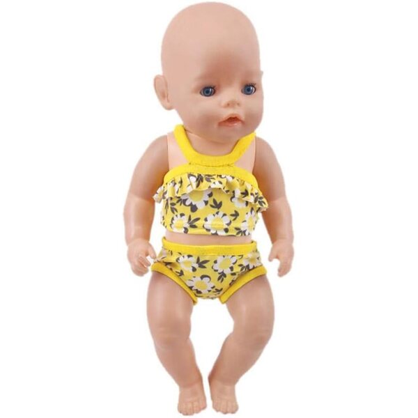 Costume da bagno per bambola 46 cm - Top a fascia e pantaloncini da bagno Uterui