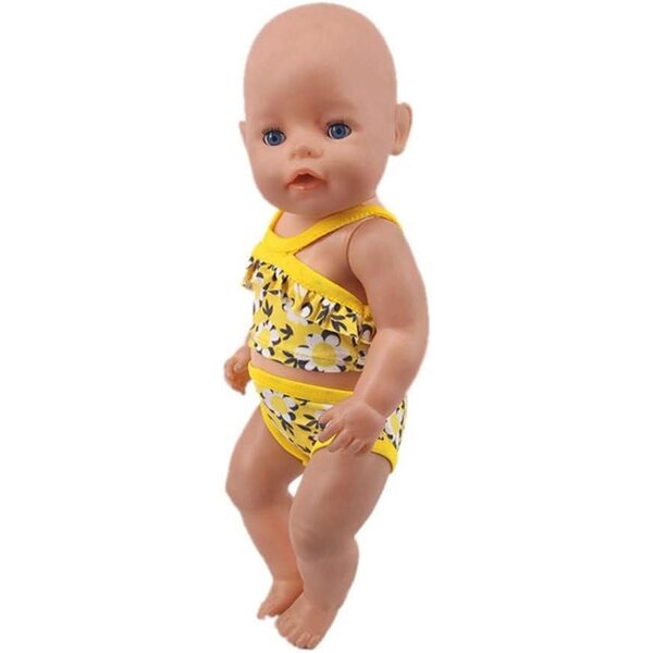 Costume da bagno per bambola 46 cm - Top a fascia e pantaloncini da bagno Uterui