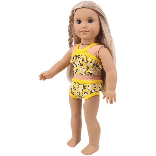 Costume da bagno per bambola 46 cm - Top a fascia e pantaloncini da bagno Uterui