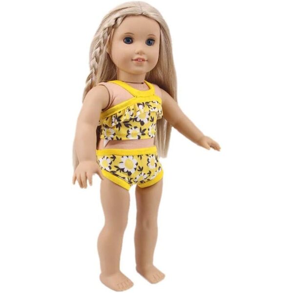 Costume da bagno per bambola 46 cm - Top a fascia e pantaloncini da bagno Uterui