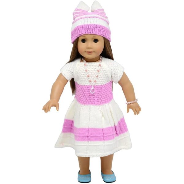 Abito lavorato a maglia con cappello e accessori per bambole 46 cm Uterui