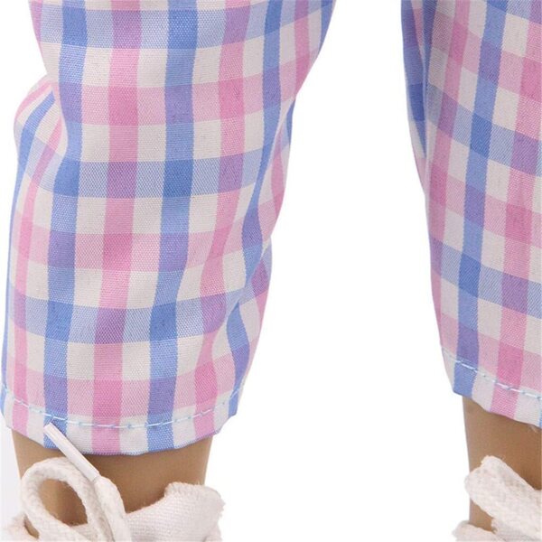 Vestiti per Bambole da 46 cm - Maglietta e Pantaloni a Quadri Casual per Bambine