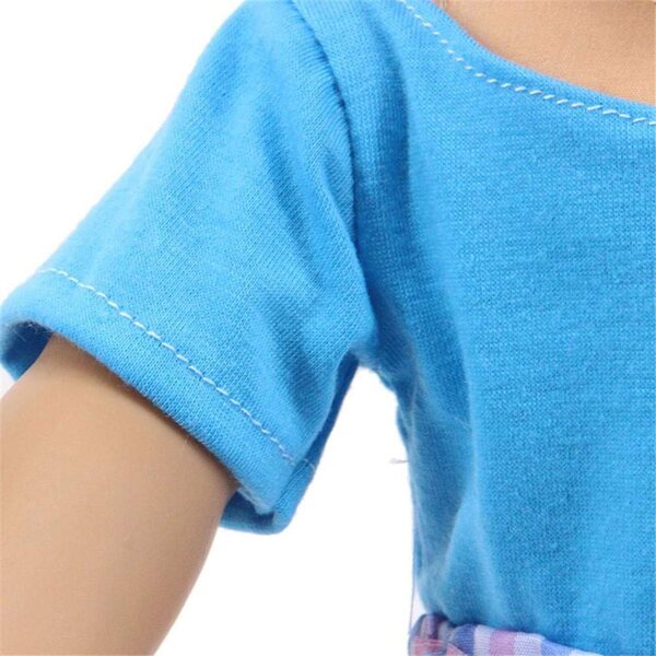 Vestiti per Bambole da 46 cm - Maglietta e Pantaloni a Quadri Casual per Bambine