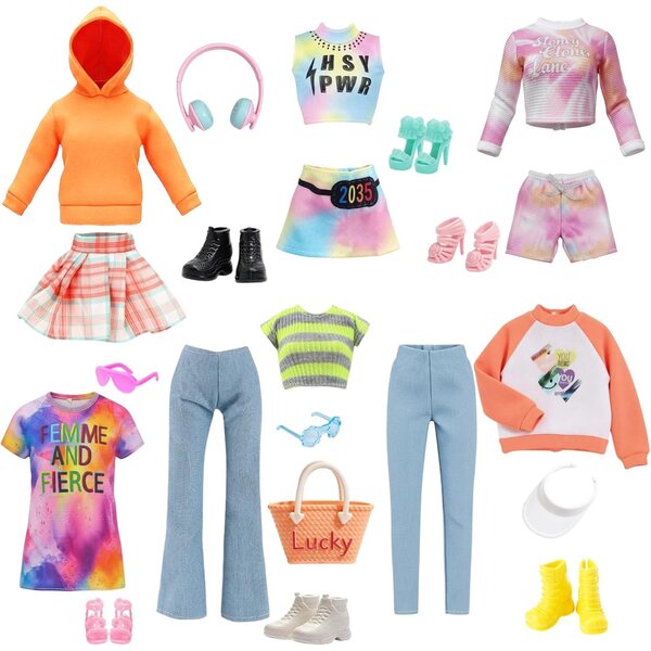 17-teiliges Set mit orangefarbener Kapuze für Puppen – Qualität und Stil von Carreuty