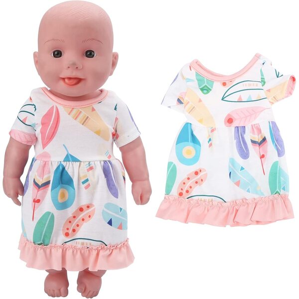 Gonna per Bambole Phefop con Motivo Floreale, Vestito Colorato per Bambole 18 pollici