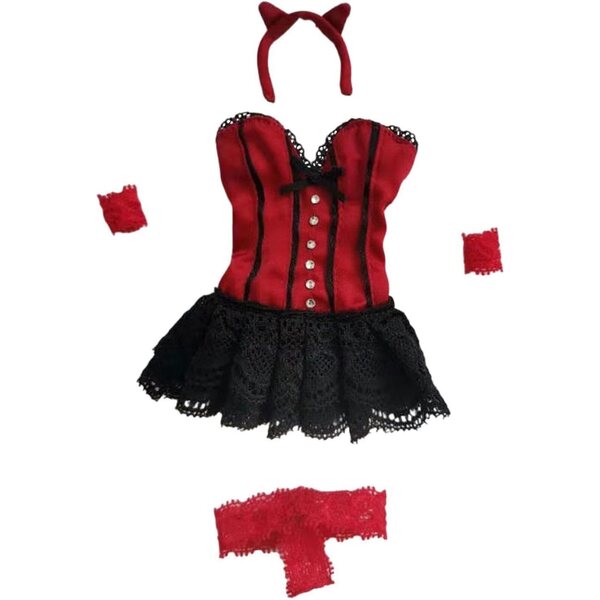 Stoffkleid für 1/6 weibliche Figuren – komplett mit Accessoires und Bettwäsche