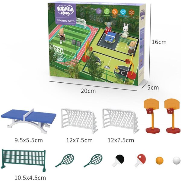 Puppenhaus-Miniatur-Sportset – Dekorationszubehör und Rollenspiel