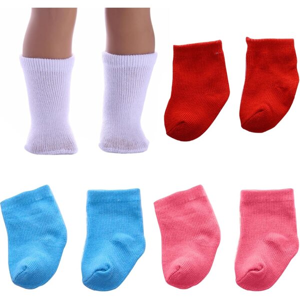 Calzini per Bambole 4 Paia Mini Neonati Accessori per Bambole 18 Pollici