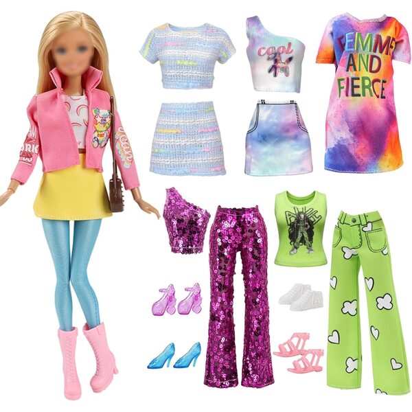 19-teiliges Kleidungs- und Zubehörset für 29,2 cm große Barbie-Modepuppen mit mehreren Stilen