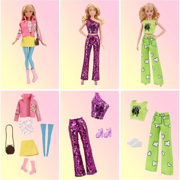 19-teiliges Kleidungs- und Zubehörset für 29,2 cm große Barbie-Modepuppen mit mehreren Stilen