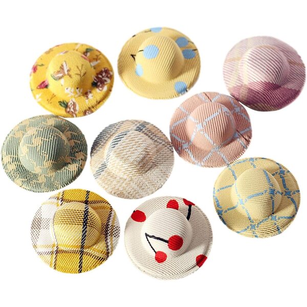 Cappelli miniatura per casa delle bambole 1:12 e 1:6 - set da 9 pezzi in tessuto resistente